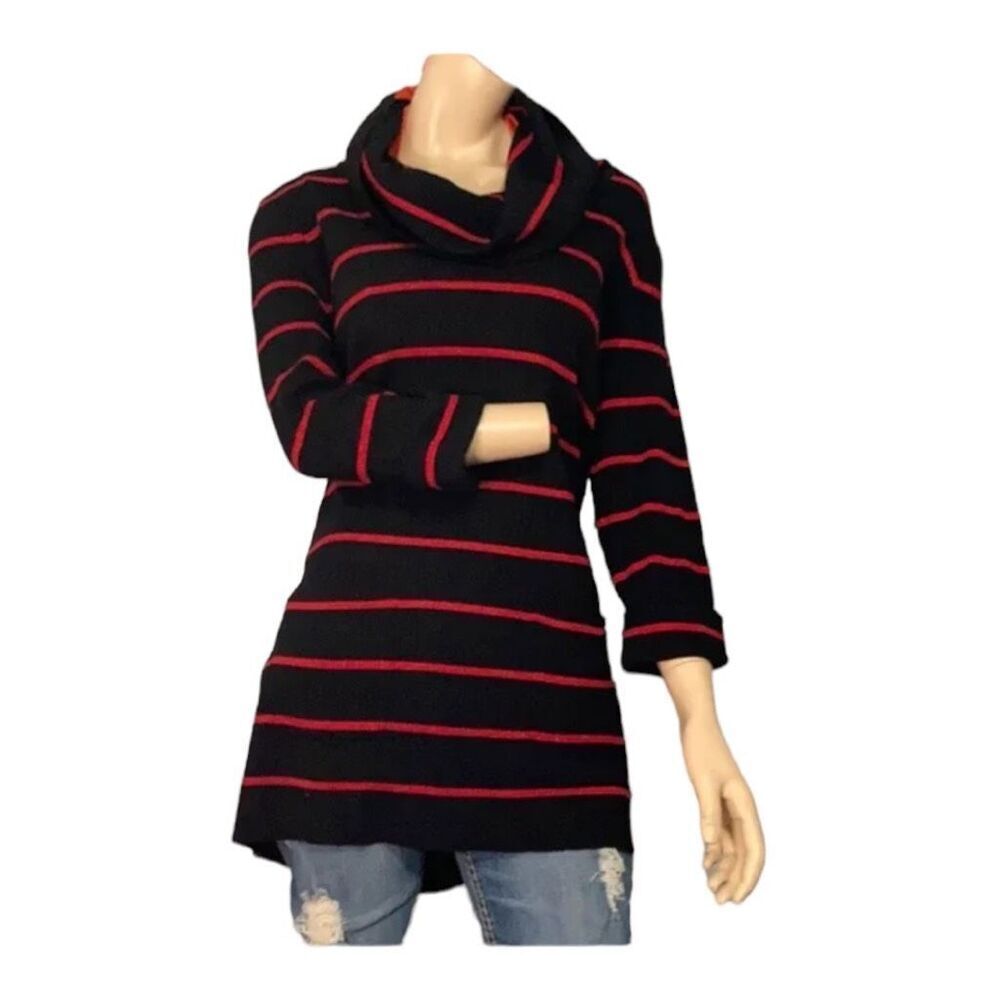 Womens INC International Concepts Cowl Neck Holiday Striped Ribbed Sweater - 2X